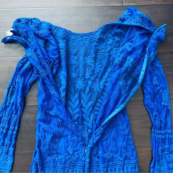 Goldie London Sexy Royal Blue See-Through Lace Bodycon Cocktail Dress | Size: M - Picture 6 of 8